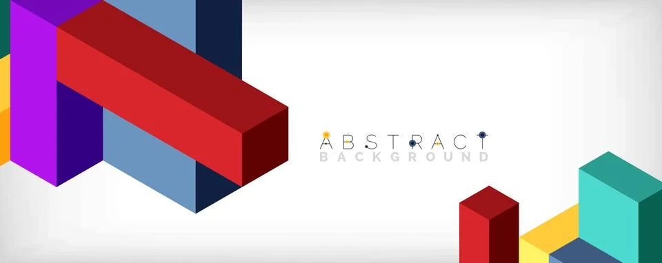 Abstract background. 3d cubes, cubic elements and blocks. Techno or business 스톡 일러스트