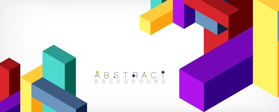 Abstract background. 3d cubes, cubic elements and blocks. Techno or business Illustrazione stock