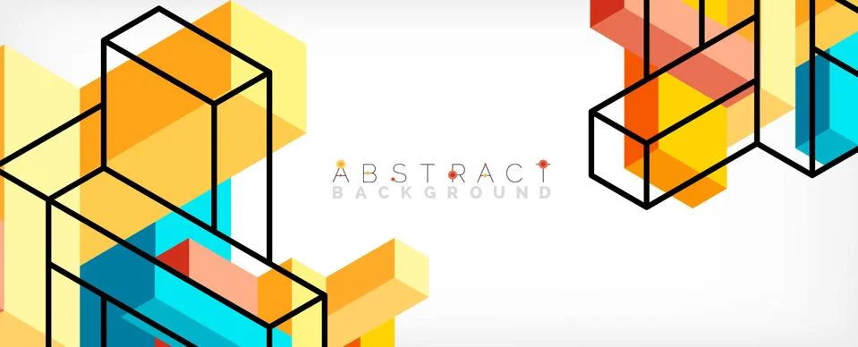 Abstract background. 3d cubes, cubic elements and blocks. Techno or business 스톡 일러스트