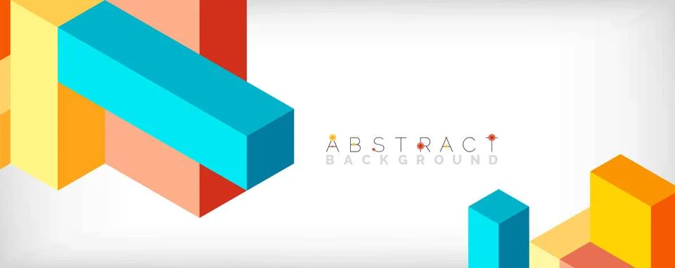 Abstract background. 3d cubes, cubic elements and blocks. Techno or business イラスト素材