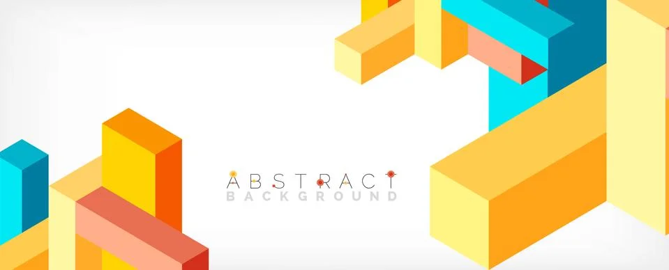 Abstract background. 3d cubes, cubic elements and blocks. Techno or business 스톡 일러스트