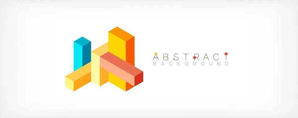 Abstract background. 3d cubes, cubic elements and blocks. Techno or business Stock Illustration