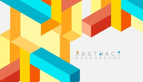 Abstract background. 3d cubes, cubic elements and blocks. Techno or business Stockillustratie
