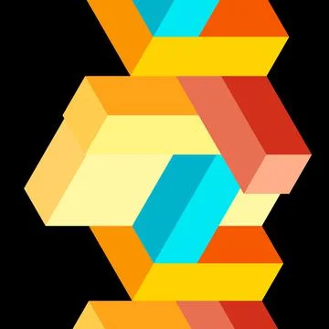 Abstract background. 3d cubes, cubic elements and blocks. Techno or business Illustrazione stock