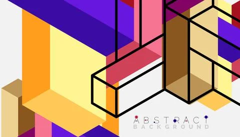 Abstract background. 3d cubes, cubic elements and blocks. Techno or business 스톡 일러스트