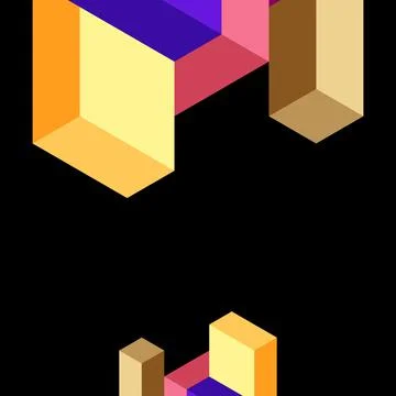 Abstract background. 3d cubes, cubic elements and blocks. Techno or business 스톡 일러스트
