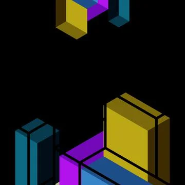 Abstract background. 3d cubes, cubic elements and blocks. Techno or business Illustrazione stock