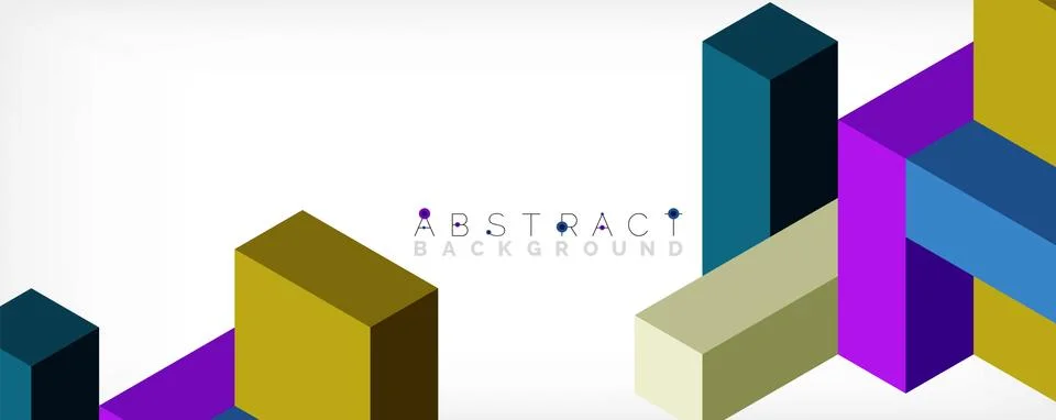 Abstract background. 3d cubes, cubic elements and blocks. Techno or business Stockillustratie
