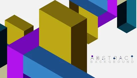 Abstract background. 3d cubes, cubic elements and blocks. Techno or business 스톡 일러스트