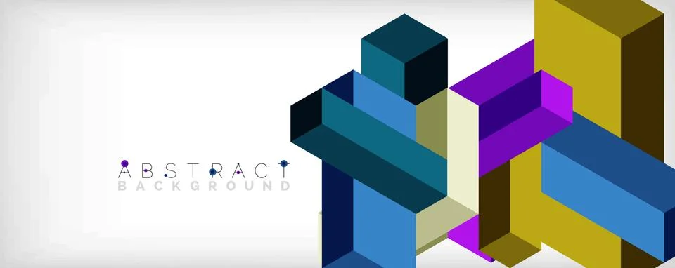 Abstract background. 3d cubes, cubic elements and blocks. Techno or business 스톡 일러스트