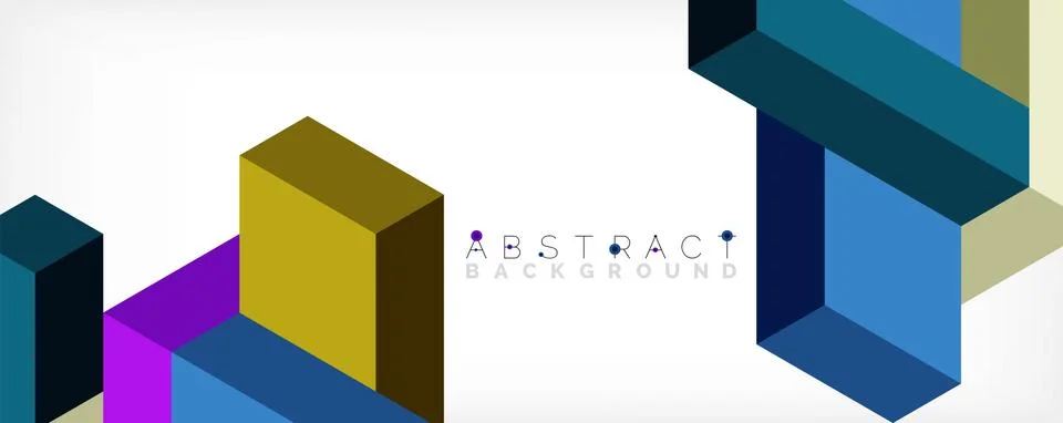 Abstract background. 3d cubes, cubic elements and blocks. Techno or business 스톡 일러스트