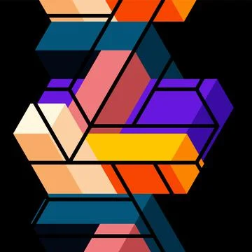 Abstract background. 3d cubes, cubic elements and blocks. Techno or business Stock Illustration