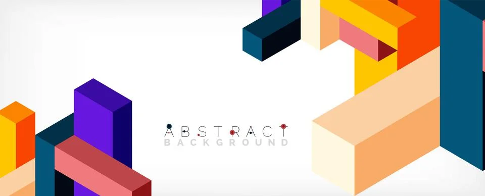 Abstract background. 3d cubes, cubic elements and blocks. Techno or business Stockillustratie