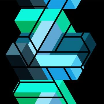 Abstract background. 3d cubes, cubic elements and blocks. Techno or business イラスト素材