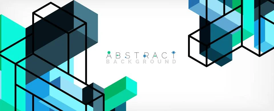 Abstract background. 3d cubes, cubic elements and blocks. Techno or business イラスト素材