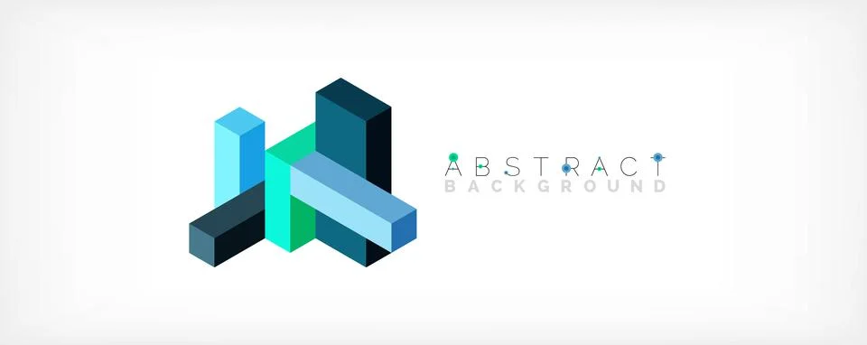 Abstract background. 3d cubes, cubic elements and blocks. Techno or business Illustrazione stock