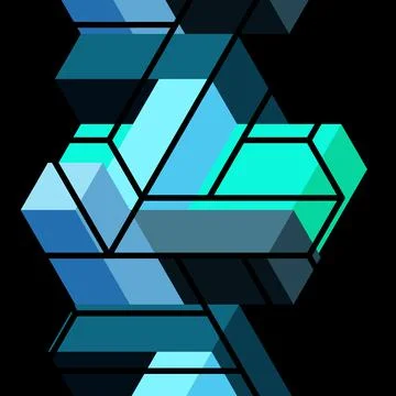 Abstract background. 3d cubes, cubic elements and blocks. Techno or business Illustrazione stock