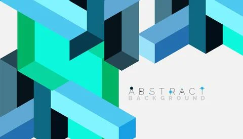 Abstract background. 3d cubes, cubic elements and blocks. Techno or business Illustrazione stock