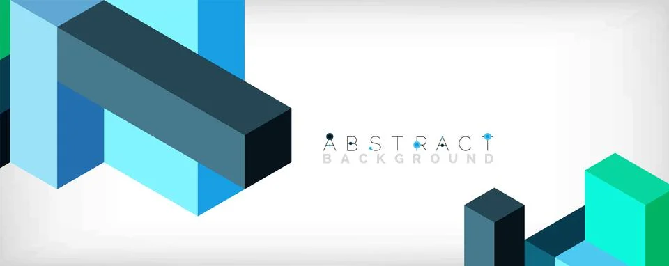 Abstract background. 3d cubes, cubic elements and blocks. Techno or business 库存插图