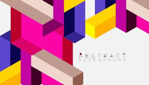 Abstract background. 3d cubes, cubic elements and blocks. Techno or business 스톡 일러스트