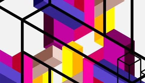 Abstract background. 3d cubes, cubic elements and blocks. Techno or business 스톡 일러스트