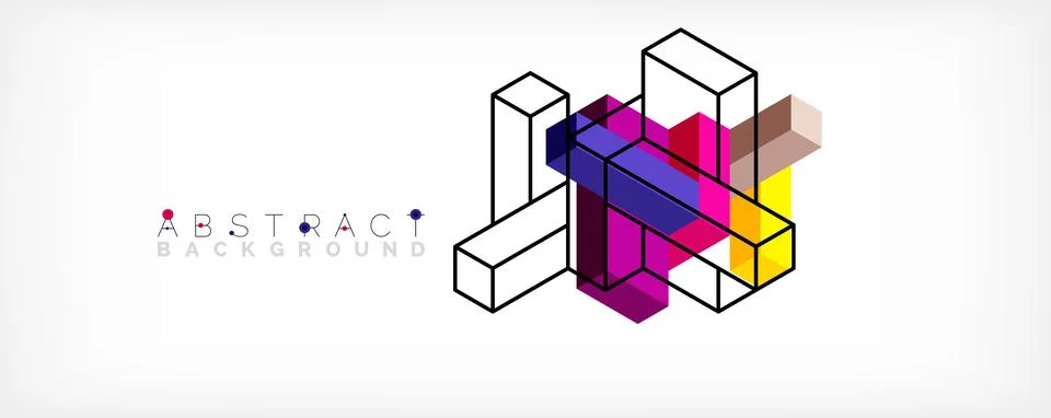 Abstract background. 3d cubes, cubic elements and blocks. Techno or business Illustrazione stock