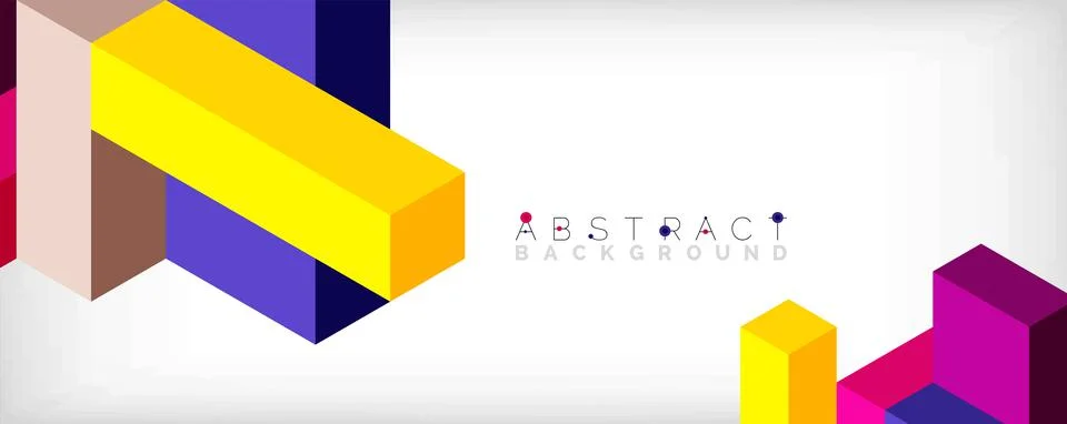 Abstract background. 3d cubes, cubic elements and blocks. Techno or business Illustrazione stock