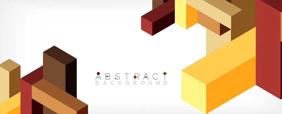 Abstract background. 3d cubes, cubic elements and blocks. Techno or business Illustrazione stock