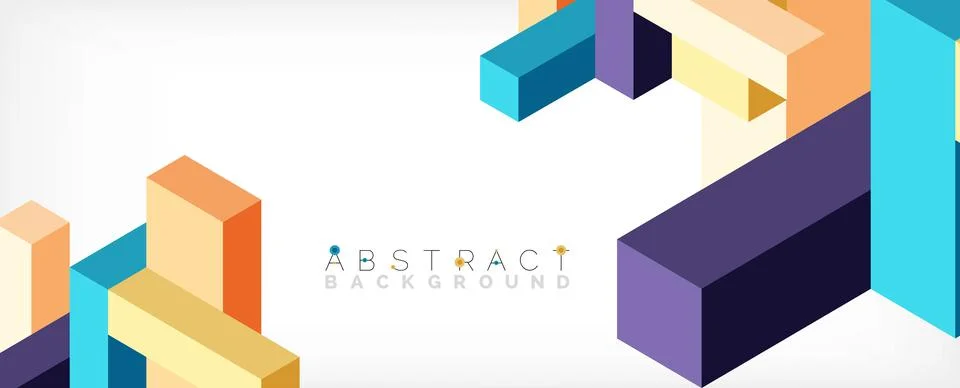 Abstract background. 3d cubes, cubic elements and blocks. Techno or business Illustrazione stock