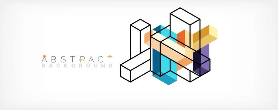 Abstract background. 3d cubes, cubic elements and blocks. Techno or business Stockillustratie