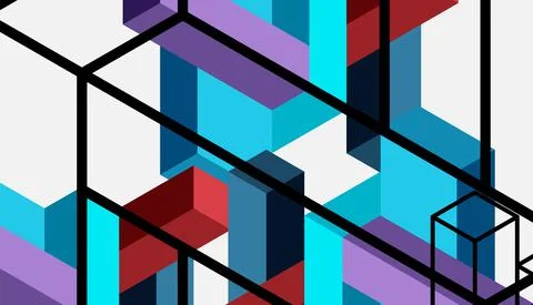 Abstract background. 3d cubes, cubic elements and blocks. Techno or business イラスト素材