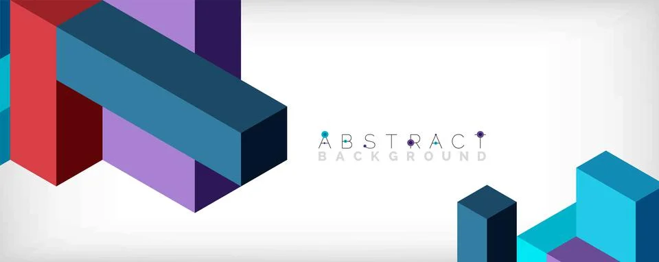 Abstract background. 3d cubes, cubic elements and blocks. Techno or business Illustrazione stock