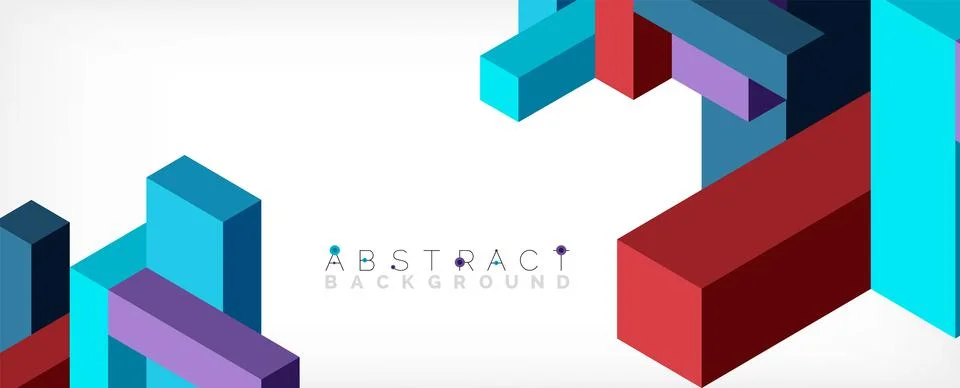 Abstract background. 3d cubes, cubic elements and blocks. Techno or business Illustrazione stock