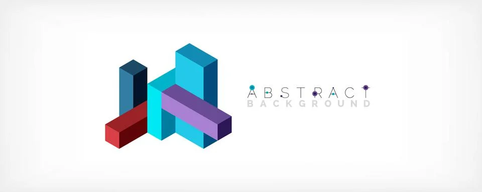 Abstract background. 3d cubes, cubic elements and blocks. Techno or business 스톡 일러스트