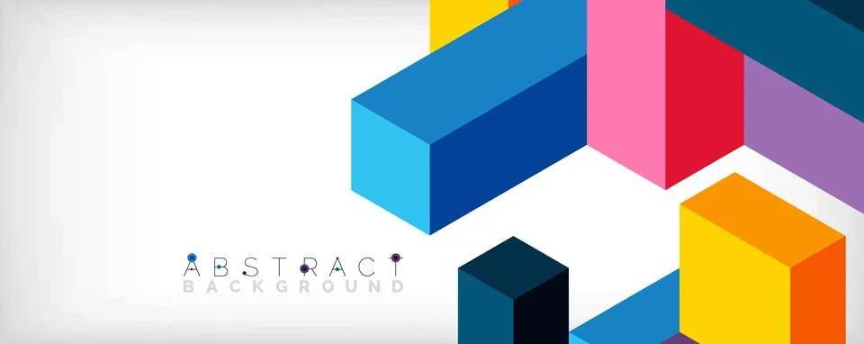Abstract background. 3d cubes, cubic elements and blocks. Techno or business Illustrazione stock