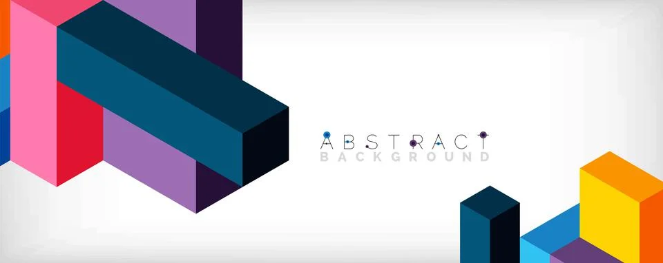 Abstract background. 3d cubes, cubic elements and blocks. Techno or business Stockillustratie