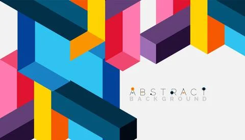 Abstract background. 3d cubes, cubic elements and blocks. Techno or business 스톡 일러스트