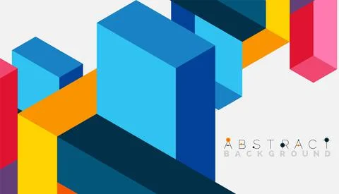 Abstract background. 3d cubes, cubic elements and blocks. Techno or business 스톡 일러스트