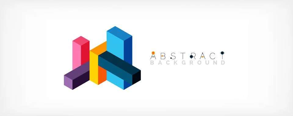 Abstract background. 3d cubes, cubic elements and blocks. Techno or business Illustrazione stock
