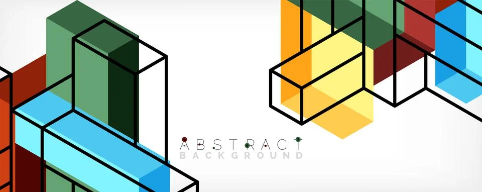 Abstract background. 3d cubes, cubic elements and blocks. Techno or business Stockillustratie