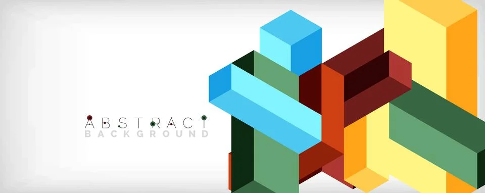 Abstract background. 3d cubes, cubic elements and blocks. Techno or business Illustrazione stock