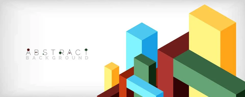 Abstract background. 3d cubes, cubic elements and blocks. Techno or business Illustrazione stock