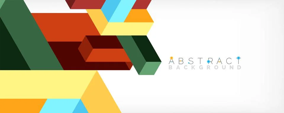 Abstract background. 3d cubes, cubic elements and blocks. Techno or business 스톡 일러스트