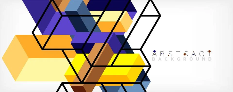 Abstract background. 3d cubes, cubic elements and blocks. Techno or business Illustrazione stock