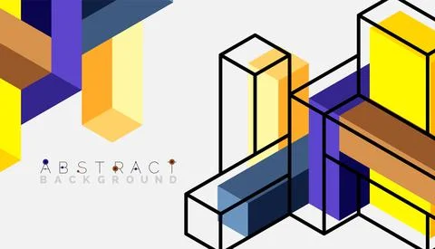Abstract background. 3d cubes, cubic elements and blocks. Techno or business 库存插图