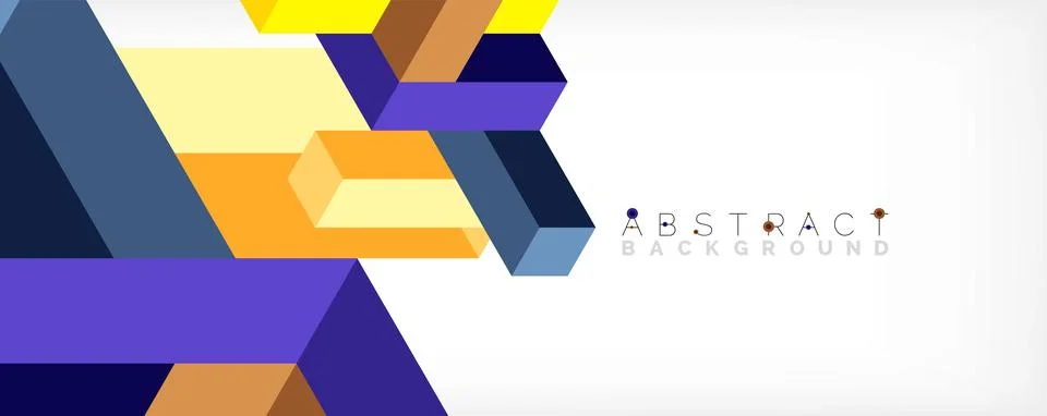 Abstract background. 3d cubes, cubic elements and blocks. Techno or business Stock Illustration