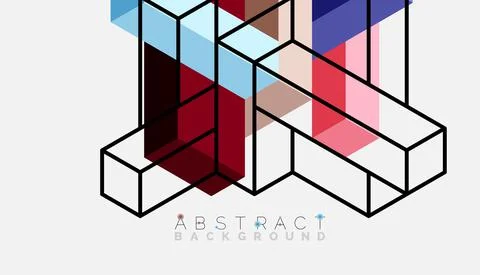 Abstract background. 3d cubes, cubic elements and blocks. Techno or business Stock Illustration
