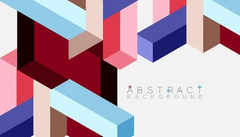 Abstract background. 3d cubes, cubic elements and blocks. Techno or business Illustrazione stock