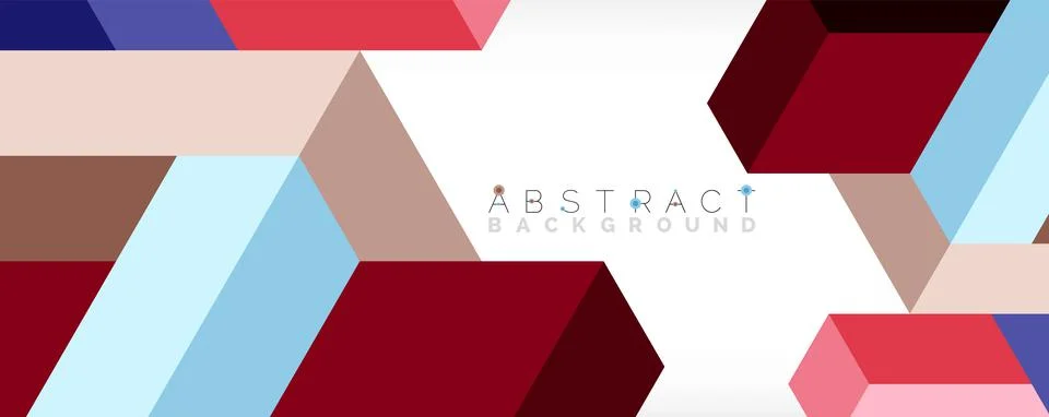 Abstract background. 3d cubes, cubic elements and blocks. Techno or business Stock Illustration