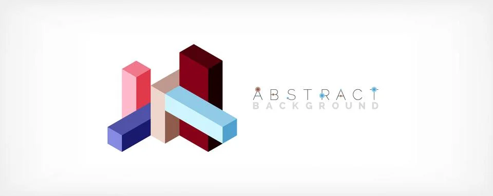 Abstract background. 3d cubes, cubic elements and blocks. Techno or business 库存插图